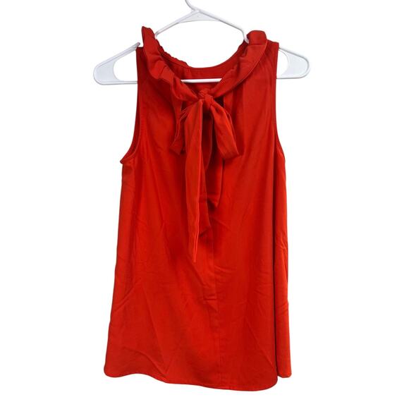 Mudpie Eloise Ruffle Neck Sleeveless Orange Women's Top Tie Back Small - Picture 9 of 9